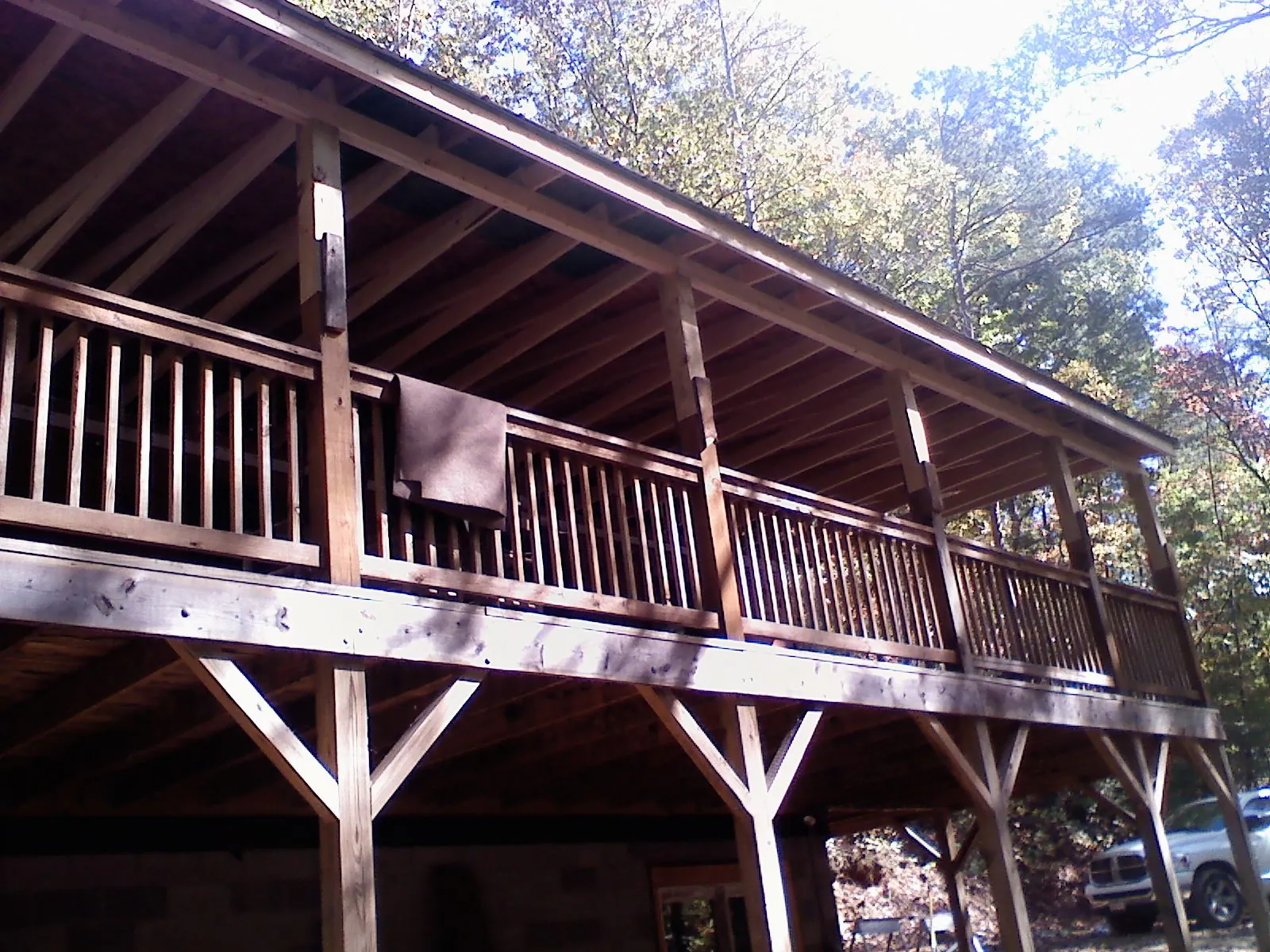 Timber framing under a new elevated porch and deck — Roof Leak Repair in Daisytown by Roofing Brothers